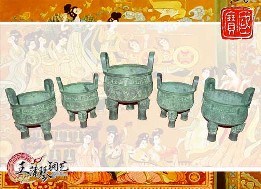 銅鼎，銅五鼎，中國(guó)鼎，佛像用鼎